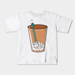 boo-ba Tea, haunted bubble tea Kids T-Shirt